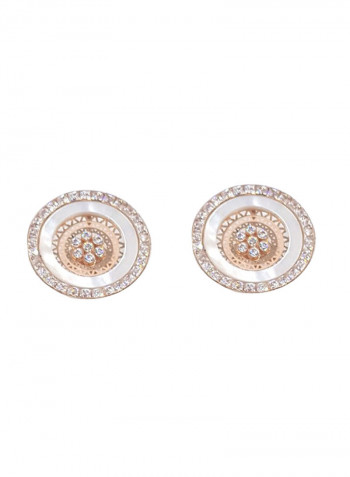 18 Karat Rose Gold Exquisite Design Stud Earrings