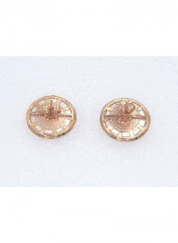 18 Karat Rose Gold Exquisite Design Stud Earrings