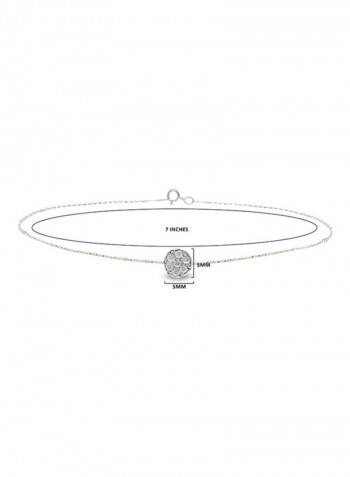 18 Karat White Gold 0.07Ct Diamond Studded Bracelet