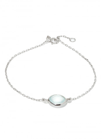 18 Karat White Gold Chalcedony Single Stone Bracelet
