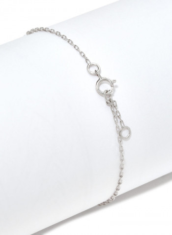 18 Karat White Gold Chalcedony Single Stone Bracelet