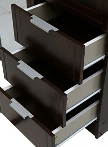 Howrah 3-Door Wardrobe With Mirror Walnut