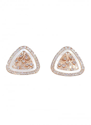 18 Karat Rose Gold Exquisite Design Stud Earrings