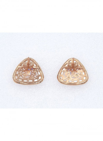 18 Karat Rose Gold Exquisite Design Stud Earrings
