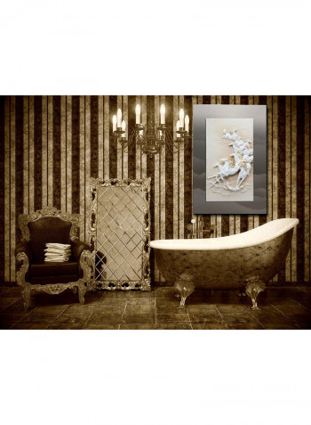 Arabian Horses 3D Wall Art White/Gold 12.32kg
