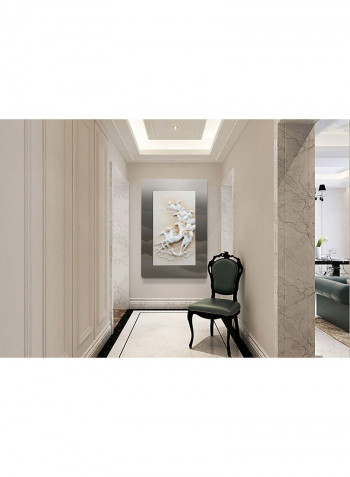 Arabian Horses 3D Wall Art White/Gold 12.32kg