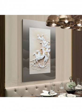 Arabian Horses 3D Wall Art White/Gold 12.32kg