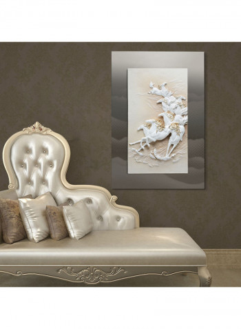 Arabian Horses 3D Wall Art White/Gold 12.32kg