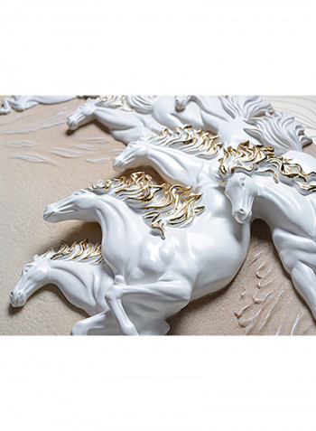 Arabian Horses 3D Wall Art White/Gold 12.32kg