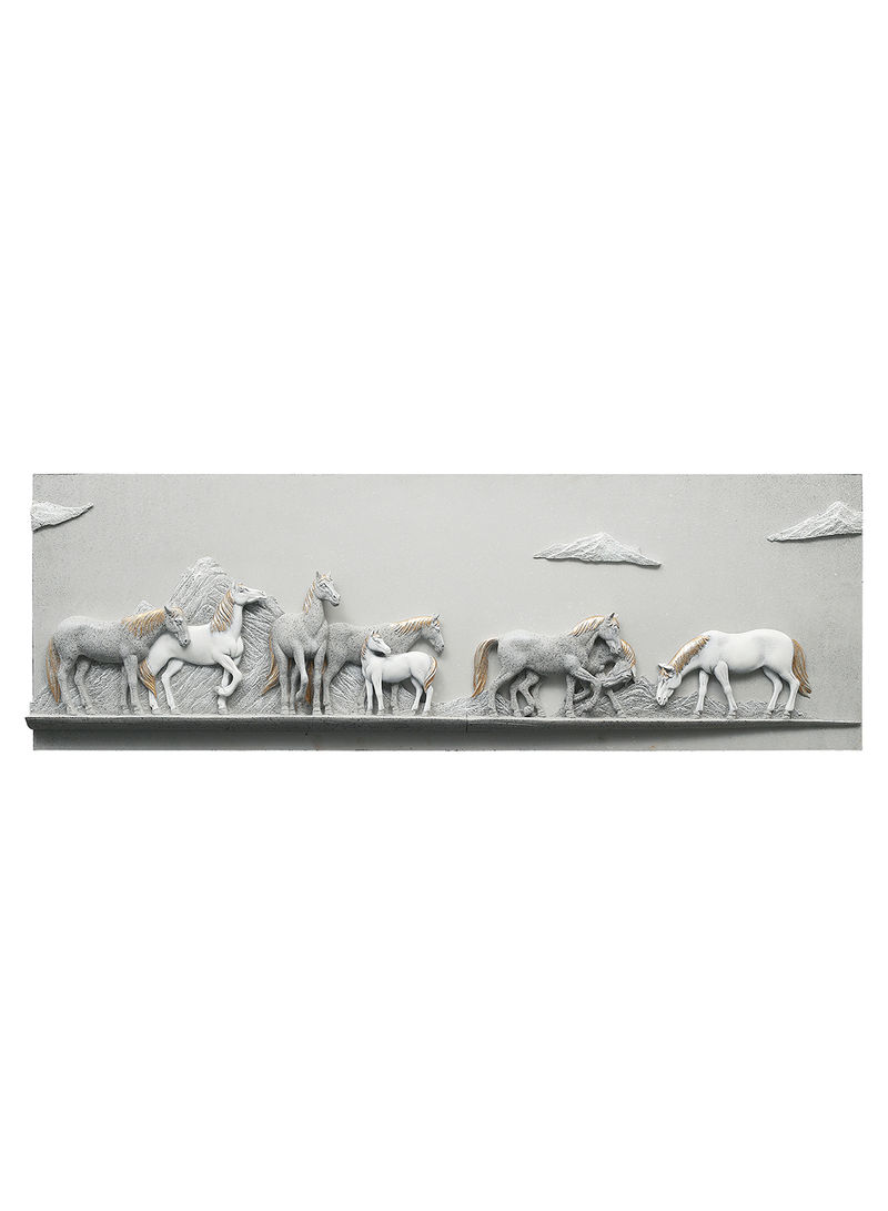 Arabian Horses 3D Wall Art White/Grey 10.02kg