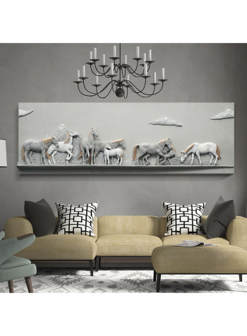Arabian Horses 3D Wall Art White/Grey 10.02kg