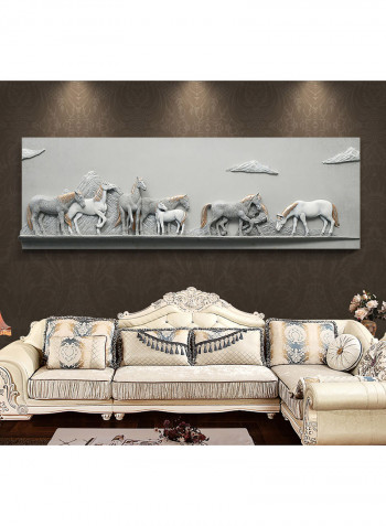Arabian Horses 3D Wall Art White/Grey 10.02kg