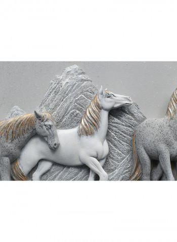 Arabian Horses 3D Wall Art White/Grey 10.02kg