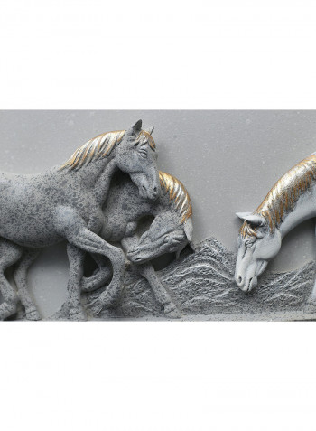 Arabian Horses 3D Wall Art White/Grey 10.02kg