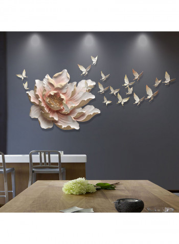 Flower 3D Wall Art Pink/White 6.53kg