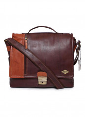 Leather Stitch Detailed Messenger Bag Brown reviews Leather Stitch Detailed Messenger Bag Brown