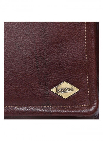 Leather Stitch Detailed Messenger Bag Brown