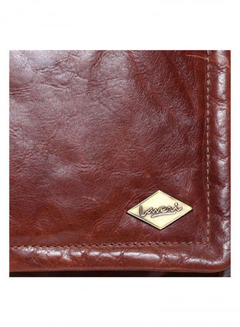 Leather Stitch Detailed Messenger Bag Brown