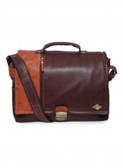 Leather Stitch Detailed Messenger Bag Brown reviews Leather Stitch Detailed Messenger Bag Brown