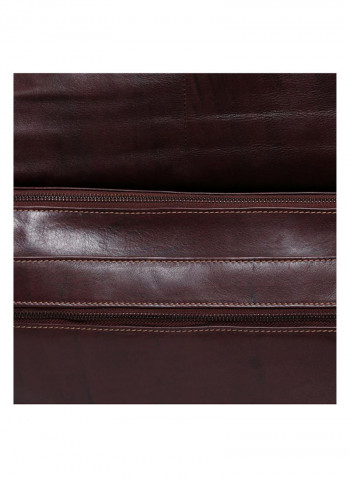 Leather Stitch Detailed Messenger Bag Brown