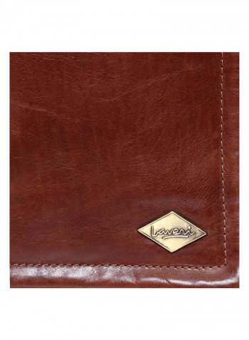 Leather Stitch Detailed Messenger Bag Brown