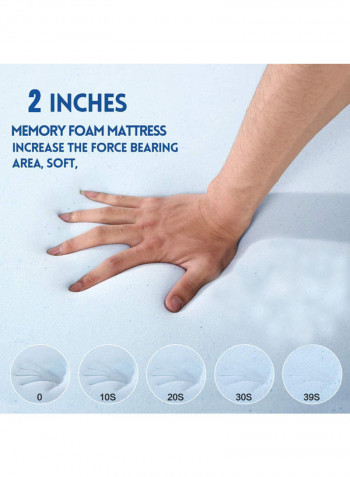 Visco Mattress Topper With Removable Knitted Cover Memory Foam White 160x200cm