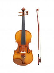 Wooden Violin with Bow and Case