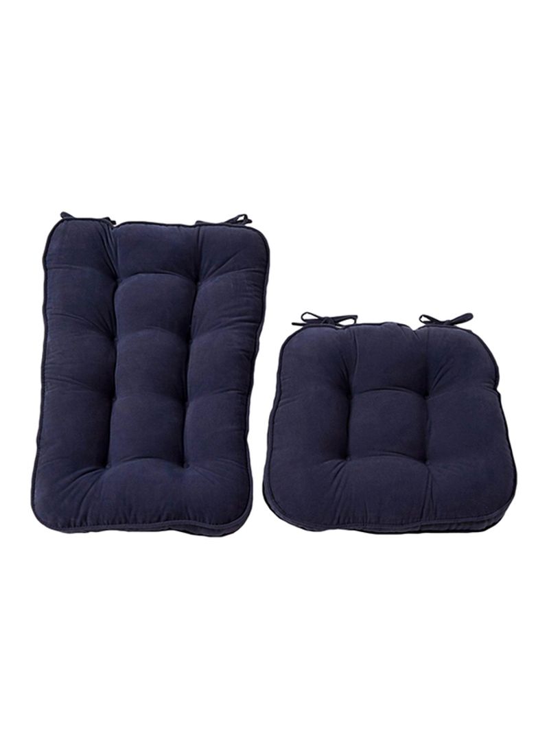 2-Piece Jumbo Rocking Chair Cushion Blue 18x3x28inch