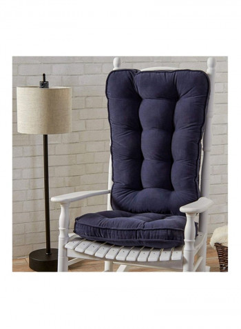 2-Piece Jumbo Rocking Chair Cushion Blue 18x3x28inch