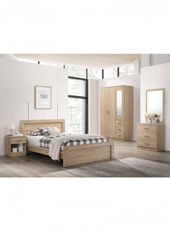Cooper 3-Doors Wardrobe With Mirror Brown