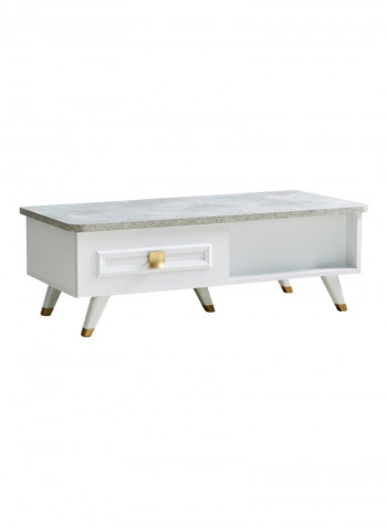 Ivanka Rectangular Coffee Table With Drawer White 120x41x60centimeter