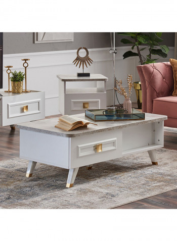 Ivanka Rectangular Coffee Table With Drawer White 120x41x60centimeter