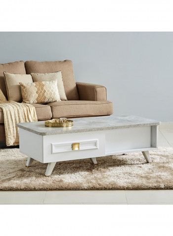 Ivanka Rectangular Coffee Table With Drawer White 120x41x60centimeter