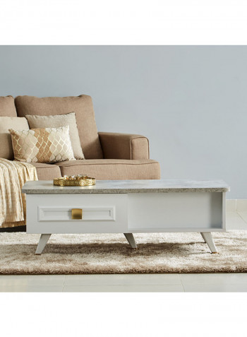 Ivanka Rectangular Coffee Table With Drawer White 120x41x60centimeter