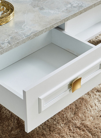 Ivanka Rectangular Coffee Table With Drawer White 120x41x60centimeter