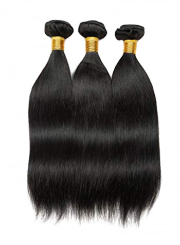 3-Piece Brazilian Wavy Human Hair Weave Natural Black 2X1.02X0.98inch
