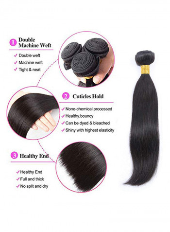 3-Piece Brazilian Wavy Human Hair Weave Natural Black 2X1.02X0.98inch