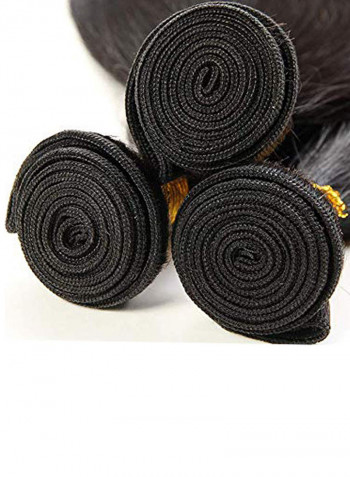 3-Piece Brazilian Wavy Human Hair Weave Natural Black 2X1.02X0.98inch