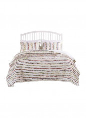 3-Piece Bella Ruffle Quilt Set White/Blue/Pink King