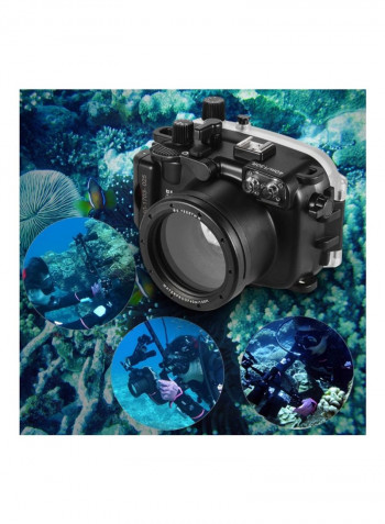 Waterproof Case Cover For Canon G7X Mark II Black