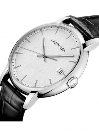 Men's Established Black Leather Strap Watch