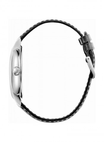 Men's Established Black Leather Strap Watch
