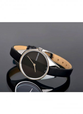 Women's Rebel Black Leather Strap Watch