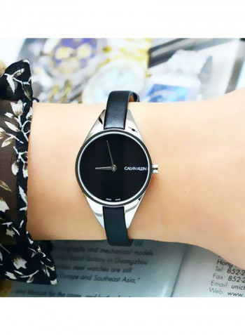 Women's Rebel Black Leather Strap Watch