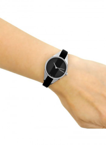Women's Rebel Black Leather Strap Watch