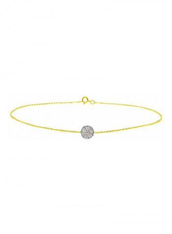 18 Karat Gold Diamond Solitaire Studded Bracelet