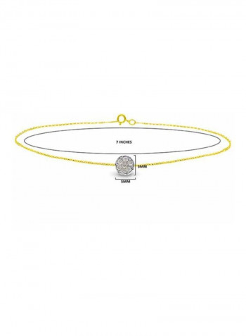 18 Karat Gold Diamond Solitaire Studded Bracelet