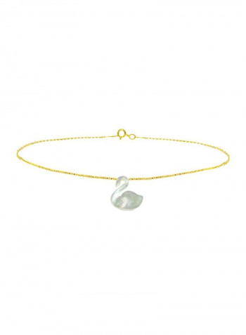 18 Karat Gold Pearl Studded Jewellery Set