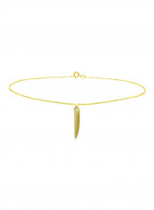 2-In-1 18 Karat Gold Fang Shape Pendant Necklace And Chain Bracelet Set