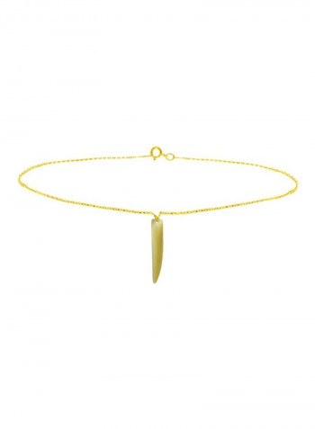 2-In-1 18 Karat Gold Fang Shape Pendant Necklace And Chain Bracelet Set